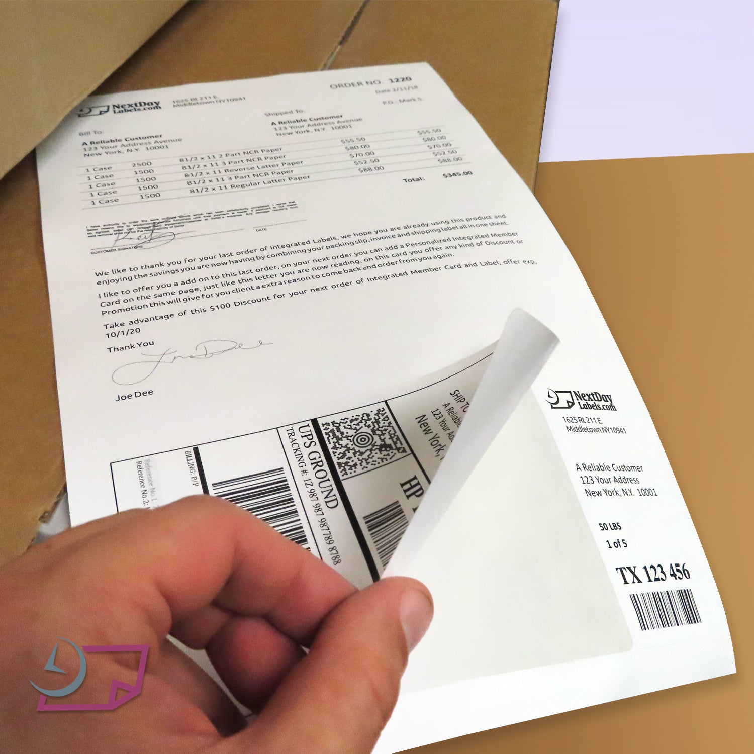 Integrated Label Form 8-1/2 x 14" Laser Sheet 1 Horizontal Perforation Label Size - 6 x 4 Label Size - 2 x 4