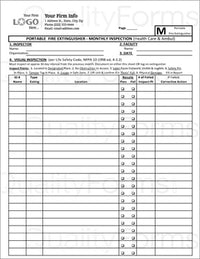 Portable Monthly Fire Extinguisher Inspection Form