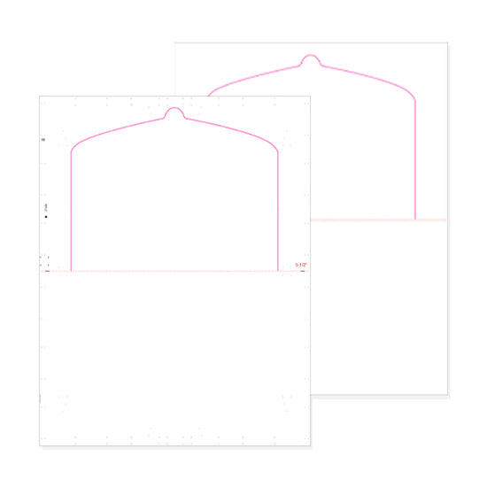 8 1/2" x 11" Pressure Seal Form, Multi-Purpose Blank Face, V Fold Flip Tab.