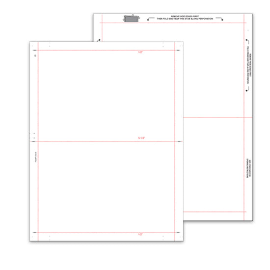 8 1/2" x 11" Pressure Seal Form, Multi-Purpose Blank Face, V Fold.