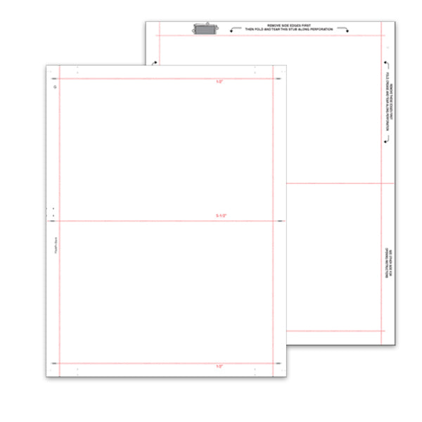8 1/2" x 11" Pressure Seal Form, Multi-Purpose Blank Face, V Fold.