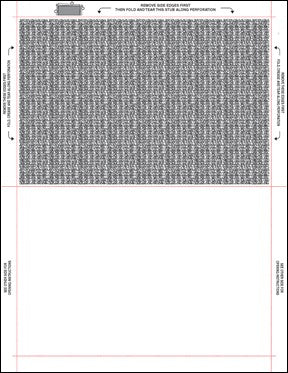 8 1/2″ x 11″ Pressure Seal Form, Multi Purpose Blank Face with Blockouts, V Fold
