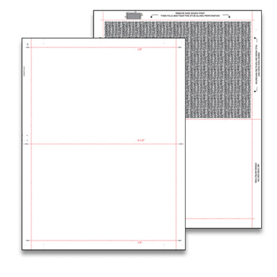 8 1/2" x 11" Pressure Seal Form, Multi-Purpose Blank Face, V Fold With Blockouts.