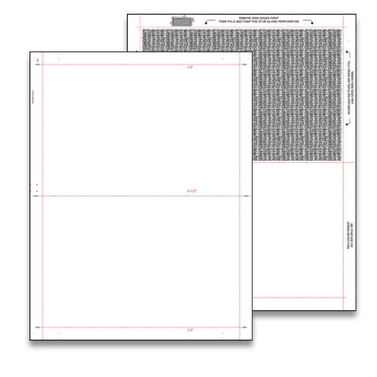 8 1/2″ x 11″ Pressure Seal Form, Multi Purpose Blank Face with Blockouts, V Fold