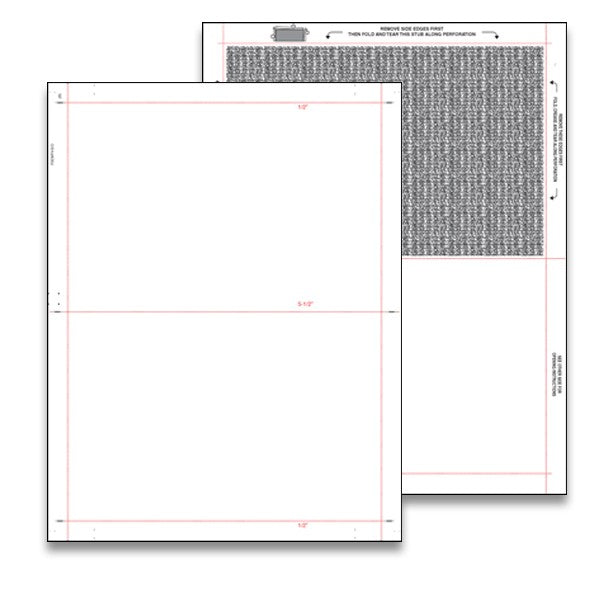 8 1/2″ x 11″ Pressure Seal Form, Multi Purpose Blank Face with Blockouts, V Fold