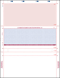 8 1/2" x 11" Pressure Seal Form Z Fold Payroll Blue Check & Blue Stub.