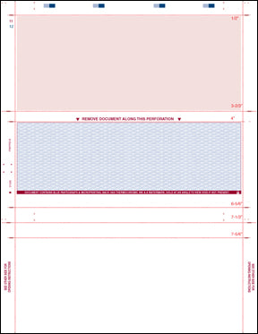 8 1/2" x 11" Pressure Seal Form Z Fold Payroll Blue Check & Blue Stub.