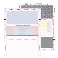 8 1/2" x 11" Pressure Seal Form Z Fold Payroll Prismatic Blue & Red