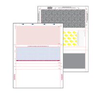 8 1/2" x 11" Pressure Seal Form Z Fold Payroll Blue Check & Blue Stub.