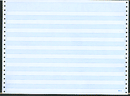 14-7/8 x11" Continuous Paper  18# 1 Part, 1/2" Blue Bar, No Side Perfs