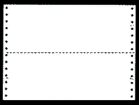 9-1/2 x 3-1/2" Continuous Paper, 20# White, 1 Part, Side Perfs