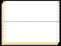 9-1/2 x 3-1/2" Continuous Paper, Color, 3 Part, Side Perfs