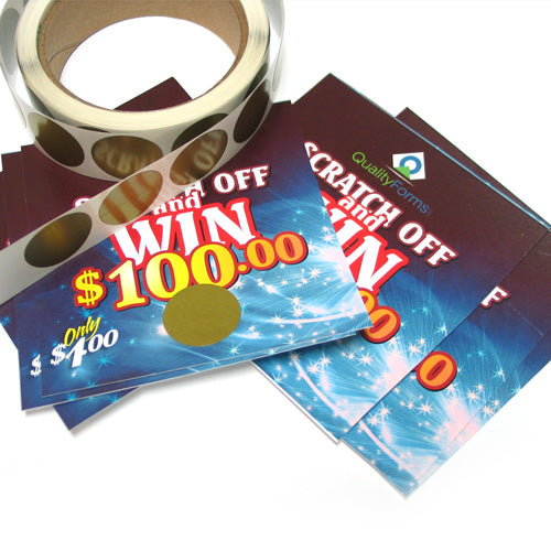 1" Round Gold Scratch Off Labels Stickers, 500 labels per roll