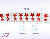 Metallic Foil Star Stickers, Red