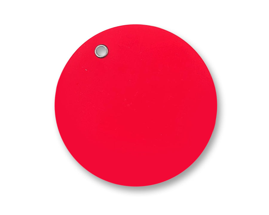 3" Strong Vinyl  Circle Tags Red