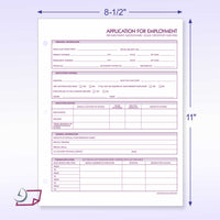 Employment application forms 8.5 x 11''