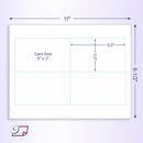 8-1/2 x 11  Laser Cards 4 Up  - White