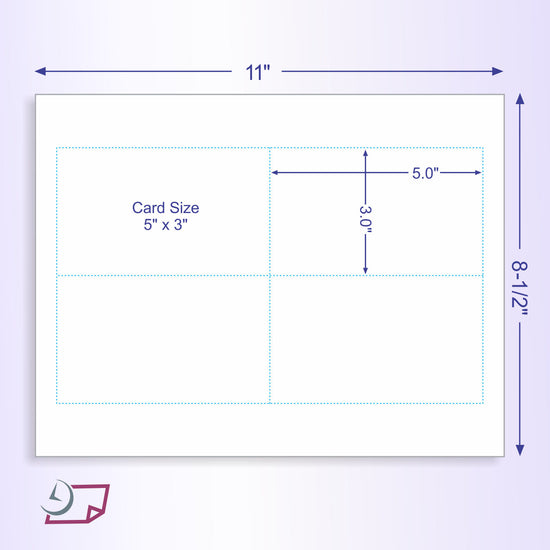 8-1/2 x 11  Laser Cards 4 Up  - White