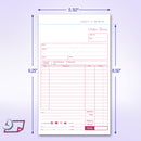 5-1/2 x 8-1/2 Carbonless 2 Part Order Forms, Bound Wraparound Cover, White/Canary, 50 Sets per Book.