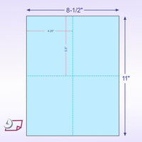 8-1/2 x11 Laser Cards 4 Up - Blue