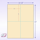 8-1/2 x11 Laser Cards 4 Up - Manila