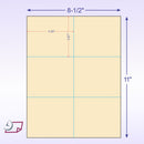 8-1/2 x11 Laser Cards 6 Up - Manila