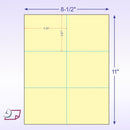 8-1/2 x11 Laser Cards 6 Up - Canary