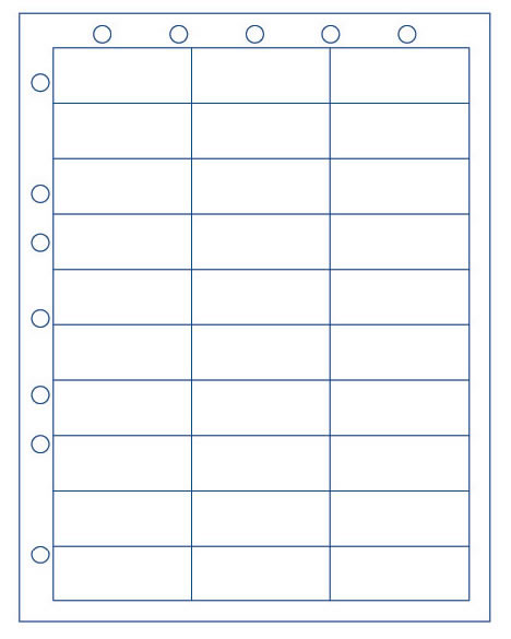 Sheet with 30 Labels, and Hole Punching