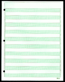 8-1/2 X 11", 1/2" Green Bar Paper, With 3 Hole Punch 20#