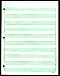 8-1/2 X 11", 1/2" Green Bar Paper, With 3 Hole Punch 20#