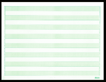 11 x 8-1/2", 1/2" Green Bar Paper,  20#