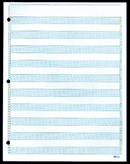 8-1/2 X 11", 1/2" Blue  Bar Paper, With 3 Hole Punch 20#