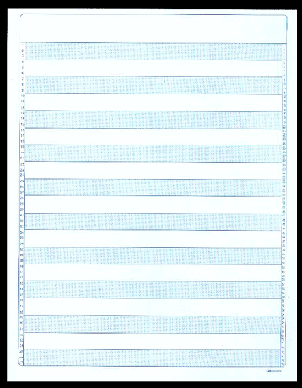 8-1/2 X 11", 1/2" Blue Bar Paper,  20#