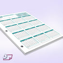 Work Tracker Attendance Calendar Cards 8 ½ X 11