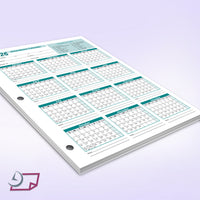 Work Tracker Attendance Calendar Cards 8 ½ X 11