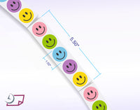 Smiley Labels Assorted Color 500 Labels, 1” Round