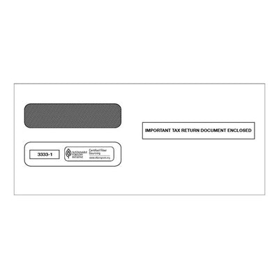 2026 3-Up Horizontal Laser W-2 Double-Window Envelope