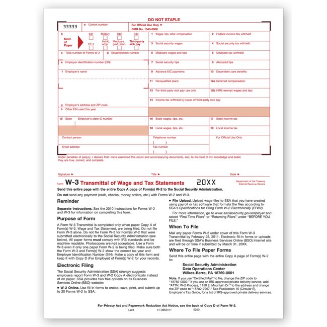 2025 Laser W-3 Transmittal
