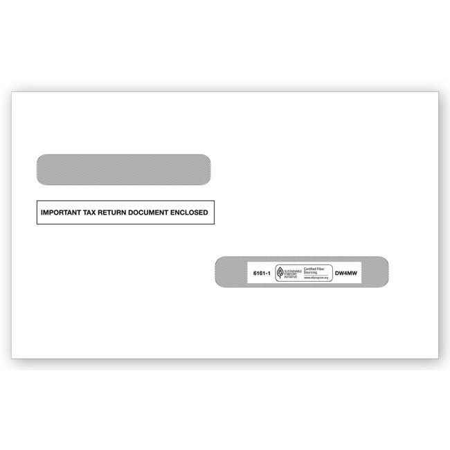 2025 4-Up Laser W-2 & Laser 1099-R Double-Window Envelope
