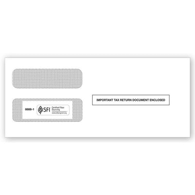 2026 1099 3-Up Double-Window Envelope (Stub On)