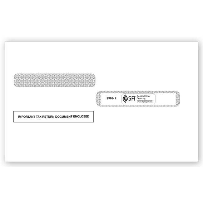 2025 4-Up Box Laser W-2 Double-Window Envelope