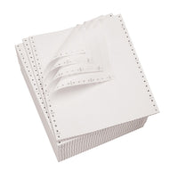 9-1/2 x 11" Continuous Paper, 15# White 2 Part with No Side Perfs