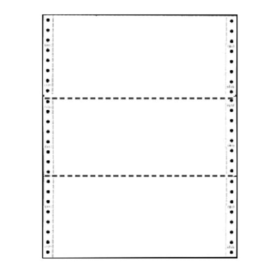 9-1/2 x 3-2/3" Continuous Computer Paper, White, 2 Part, Side Perfs