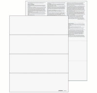 4-Up Blank W-2 Form - 3 Horizontal Perforations with Employee Instructions