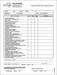 Used Vehicle Inspection Form