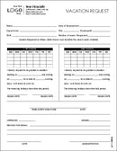 Employee Vacation Request Form, 8-1/2 x 11"