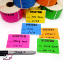 3" x 2" Fluorescent Green Visitor Pass Labels