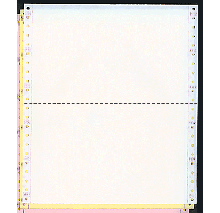 9-1/2 x 5-1/2" Continuous Paper, 15# 3 Part White, Canary & Pink, with Side Perfs