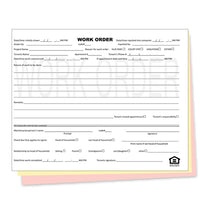 8.5 x 11'' 3-Part Work Order Form