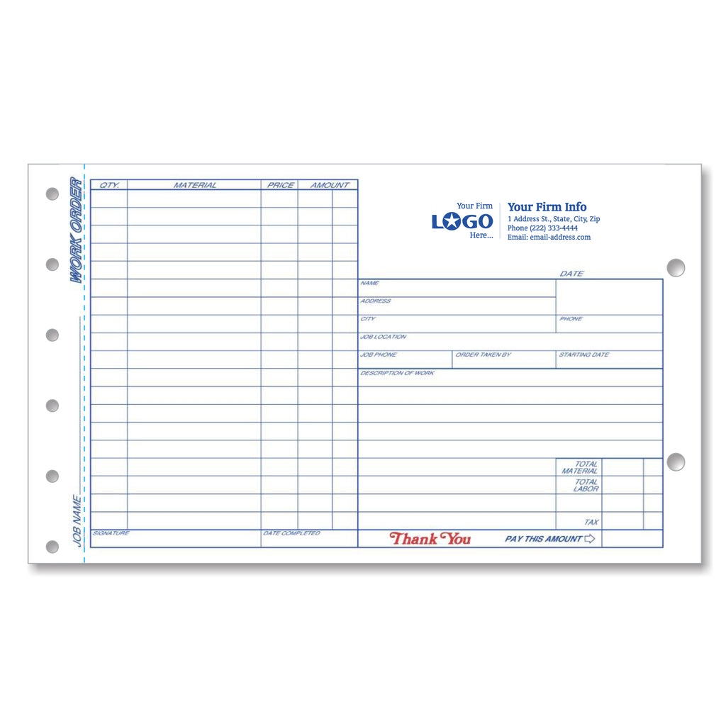 Work Order Forms – Quality Forms